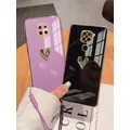 Coque arrière en silicone souple pour femme placage de luxe mignon cœur d'amour 3D Xiaomi Redmi