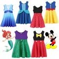 DISNEY-Robe Minnie Mouse pour bébés filles robe trapèze en coton doux à pois robe de fête