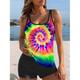 Maillot de bain femme tankini maillot de bain deux pièces tie dye vacances tie dye dégradé