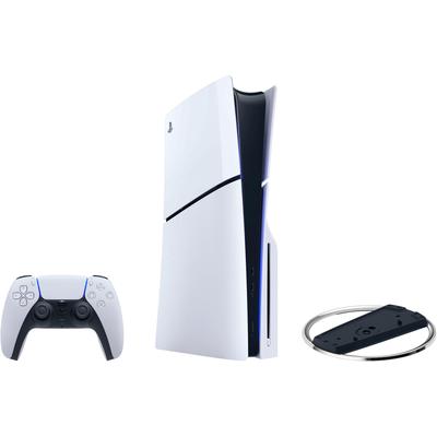 PLAYSTATION 5 Konsolen-Set "Disk Edition (Slim) + vertikaler Standfuß" Spielekonsolen schwarz-weiß (weiß, schwarz) PlayStation 5