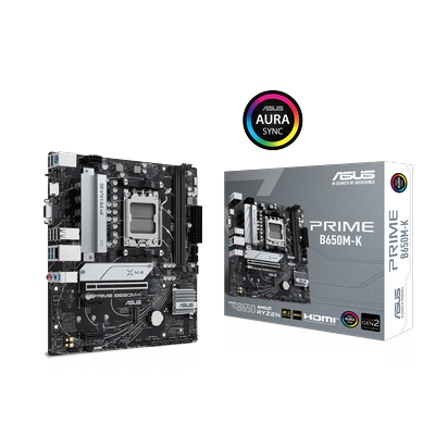 ASUS Mainboard "PRIME B650M-K", schwarz, B:24,4cm T:21,1cm, Mainboards