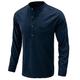 Herren Hemd leinenhemd Popover-Shirt Lässiges Hemd Baumwoll-Shirt Schwarz Weiß Marineblau Langarm Glatt Stehkragen Frühling Herbst Hawaiianisch Festtage Bekleidung