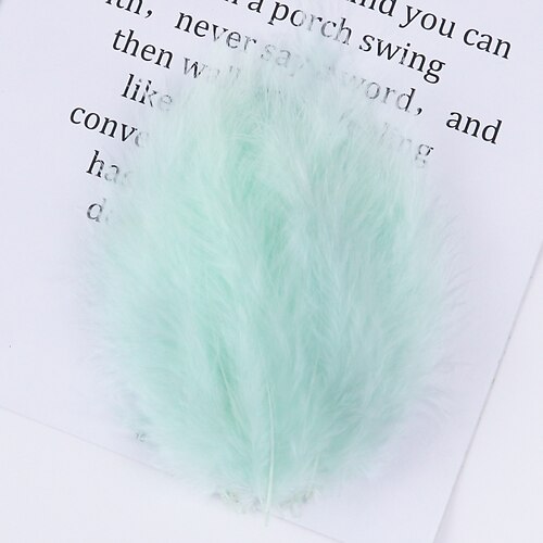 100 Stück Truthahnfedern, handgefertigte Katzen-Stäbchen-Kopfbedeckung, DIY spitze Schwanzfedern, Wellenball-Zubehör, Flusen, dekoratives Kunsthandwerk Image