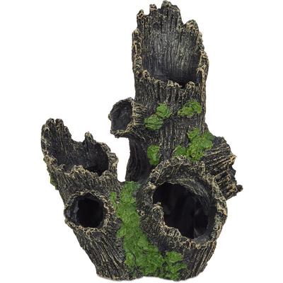 Aquarium Deko, Baumstamm Höhle, Natur-Optik, Versteck, Aquarienzubehör HxBxT 16,5 x 15,5 x 11 cm,