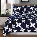 Luxury Soft 100% Cotton 3 Piece Duvet Cover Set Printed - King/California King - Desiree Navy