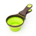 Collapsible Pet Scoop Silicone Measuring Cups Set Sealing Clip 3 in 1 Multi-Function Scoop Bowls Bag Clip for Dog Cat Food Water Set of 2 (1 Cup & 1/2 Cup Capacity)
