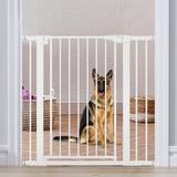 36 High Extra Tall Dog Gate 29.6 -40.5 Wide Pressure Mounted Tall Baby Gate for Dog Auto Close Pet Gate with Door for Stairs Doorways House White