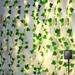 GEEKEO Artificial Ivy Garland Green Leaf LED Lights String 5M/16.4ft Vine Hanging Garland with Warm White 50 LED String Light Fairy Hanging for Home Kitchen Garden Office Wedding Wall Decoration