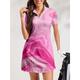 Women's Tennis Dress Golf Dress Pink Short Sleeve Dress Ladies Golf Attire Clothes Outfits Wear Apparel