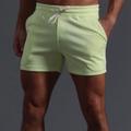 Men's Sweat Shorts Shorts Pocket Drawstring Elastic Waist Plain Comfort Breathable Short Holiday Beach Weekend Fashion Casual Dark Khaki Light Khaki Micro-elastic