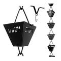 U-nitt Rain Chains Roof Gutter Downspout Channel Rainwater Catcher/Diverter 8.5 FT Metal Black Powder Coated Square Textured Joy Cup 3122BBLK