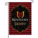 Linen Kentucky Derby Garden Flag Double Sided Run for The Roses Decorations Yard Outdoor Decoration Horse Race Decor Horseshoe Horse Game Garden Flag Yard 12.5 X 18