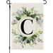 Fall Monogram Letter M Initial Garden Flag 12x18 Double Sided Burlap Small Vertical Welcome Pumpkin Initial Family Last Name Personalized Sweet Home Flag Outdoor Decoration (ONLY FLAG)