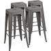 U-SHARE Metal Bar Stools 30 Indoor Outdoor Stackable Barstools Modern Style Industrial Vintage Counter Bar Stools Set of 4 (30 inch Gray)