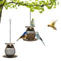 Dreparja Outdoor Garden Wild Bird Feeder Hanging Bird Feeders Metal Mesh Wild Finch Bird Feeder for Outside with Hook for Garden Yard Decor Owl Shaped