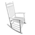 Rugerasy Rocking Chair Rocking Camping Chair With Armrest Sturdy Slatted Backrest Solid Wood Outdoor Rocking Chair For Balcony Garden Lawn Backyard