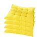 Nvzi Set of 4 Indoor/Outdoor Chair Cushion Cotton Chair Pads Square Cushions for Wicker Chair Seat for Rocking Dining Patio Camping Kitchen Chairs (40X40cm) Yellow