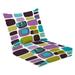 Outdoor Deep Seat Cushion Set 24 x 24 Abstract retro teal lilac green elements Deep Seat Back Cushion Fade Resistant Lounge Chair Sofa Cushion Patio Furniture Cushion