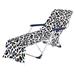 Boho Colorful Leopard Print Beach Chaise Lounge Chair Cover with Side Pockets No Sliding Microfiber Quick Dry Bath Towel for Sun Lounger Pool Sunbathing