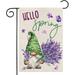 Hello Spring Garden Flag for Outside 12x18 Double Sided Gnome with Roses Flowers Small Yard Flag Summer Seasonal Decors for Outdoor Anniversary Wedding Farmhouse Holiday