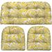 xrboomlife RSH DÃ©cor 3 Piece Tufted Wicker Settee and Chair Cushion Set | Indoor/Outdoor Polyester Fabric | Reversible | 1 Loveseat 44\u201D W x 22 D & 2 U-Shape Cushions 22