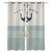 Vertical Stripes White Anchor Pattern Window Curtains Living Room Outdoor Fabric Drapes Curtain Home Decor