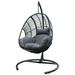 YesFashion Outdoor Egg Chair Hanging Egg Chair with Big Size Seat Cushion Large Base Handcraft Weaving Swing Egg Chair for Courtyard Garden 45x36.2x72.83in