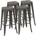 SPBOOMlife Metal Stools 30 Indoor Outdoor Stackable Barstools Modern Style Industrial Vintage Counter Stools Set of 4 (30 inch Blue)