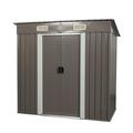 Yesurprise 6x4 FT Outdoor Storage Shed with Floor Frame Waterproof UV Protection Storage House Garden Metal Shed with Lockable Door for Garden Backyard Patio Lawn