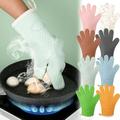Silicone Smoker Oven Gloves-Heat Resistant BBQ Gloves-Deal Hot Food on Your Grill Barbecue Fryer & Pit Waterproof Grilling Cooking & Baking Mitts for Kitchen & Outdoor