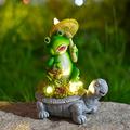 VOAVEKE Solar Garden Light Garden Statue Turtle And Frogs Gifts For Women Solar Garden Turtle Decor Home Decor Turtle Statue Solar Garden Decor Gifts For Mom