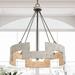 Drum Chandeliers for Dining Room Antique Wood Modern Farmhouse Coastal French Country Light Fixtures Ceiling Hanging 3-Light Round Pendant Lighting for Kitchen Island Living Room Bedroom Foyer