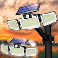 RnemiTe-amo Solar Lights Outdoor IP65 Waterproof Motion Sensor Outdoor Lights 280 LED 3 Head Adjustable Super Bright Security Flood Lights for Outside House Garden Yard Patio Porch
