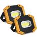 T-SUN 30W 2000 LM Rechargeable LED Floodlight Construction Site Work Lamp 3 Modes Portable Lantern USB LED Floodlight for Camping Construction Sites Garage Workshop (2 Pack)