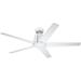 Large LED Ceiling Fan with Light 60 Inch | Dimmable Indoor/Outdoor Fixture with 6 Speed DC Motor | Contemporary 5 Blade Design with Downrod Mount White