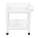 Bathroom Tower Shelf Plastic Freestanding Storage Rack Organizer Multifunctional Shelving Unit for Living Room Bedroom Kitchen White 2 Layers (with Wheel) -jiarui