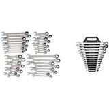 KEERDAO 34 Pc. 12 Pt. Ratcheting Combination Wrench Set Standard & Stubby SAE/Metric - 85034 & 13 Pc. 12 Pt. Ratcheting Combination Wrench Set SAE - 9312