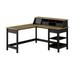 Bush Furniture Mayfield 60W L Shaped Computer Desk with Desktop Organizer in Vintage Black and Reclaimed Pine