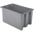 KEERDAO 35240 Nest and Stack Plastic Storage Container and Distribution Tote (23-1/2-Inch L x 15-1/2-Inch W x 12-Inch H) Gray (3-Pack)