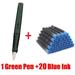 21PCS/SET Posture Correction M20 Fountain Pen Plastic Frosted Blue Red Green Nib Stationery Office School Supplies Writing Gift Green Blue