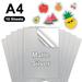 10 Sheets Transparent Printable Vinyl Sticker Paper A4 Glossy White Waterproof Self-Adhesive Copy Paper for all Inkjet Printer Matte Silver