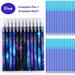 12Pcs/Box Twelve Constellations Erasable Gel Pen 0.5 Full Needle Tube Grinding Heat Erasable Pen School Office Supplies Blue add 40refills