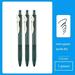 Retractable Vintage Color Gel Pens Set Quick Dry 0.5mm Binder Clip Soft Rubber Grip Bullet Tip Retro Pens for Bullet Jounal 3pcs dark green