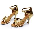 Miayilima Gold 39 High Heels for Women Girl Latin Dance Shoes Med Heels Satin Shoes Party Tango Salsa Dance Shoes