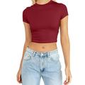 Womens Summer Short Sleeve Cute Crop Tops Casual Basic Crewneck Slim Fit T Shirts T Shirt for Women Casual Summer Work Shirt Women T Shirt Women Pack Long Sleeve Compression Shirt Casual Tops Women