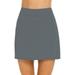 GZWYHT Skirts for Women Tennis Skirt Womens Casual Solid Tennis Skirt Yoga Sport Active Skirt Shorts Skirt Mini Skirt Summer Skirts Gray Dress A Line Skirt S