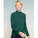 Blair Women's Soft Spun® Acrylic Mock Neck Long Sleeve Sweater - Green - PM - Petite