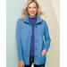 Blair Women's Marled Button Front Sweater Jacket - Blue - PXL - Petite
