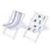 Mini Beach Chair 2pcs Mini House Beach Chairs Miniature Lounge Chair Folding Table Ornament