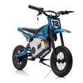 36V Electric mini dirt motorcycle Electric Kids Ride-On Motorcycle with Stepless variable speed drive and horn power display rate display Battery Powered Motor Bike for kids Disc brake Blue